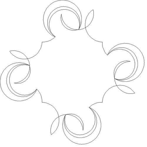 Shop | Category: Borders and Sashes | Product: Swirl leaf 2 point to point
