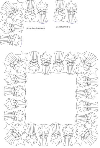 Uncle Sam Quilt Pattern Shop | Category: Americana | Product: Uncle Sam Bdr and Crnr 8